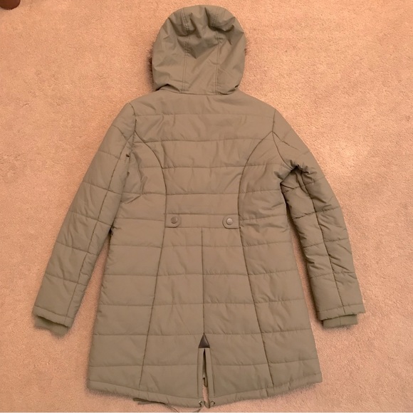 Maralyn Me Winter Coat Jacket Womens Large Junior Army Green Puffer Hooded - Picture 3 of 14